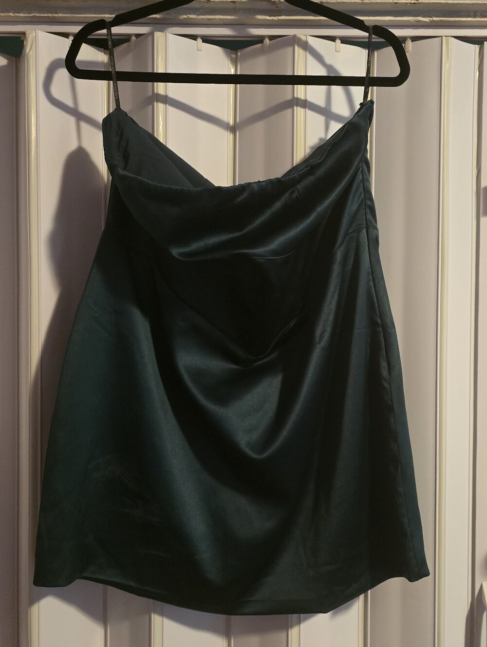 Forever 21 Green Satin Bustier Style Mini Dress